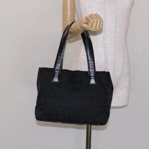 CHANEL New Travel Line Hand Bag Nylon Black CC Auth
